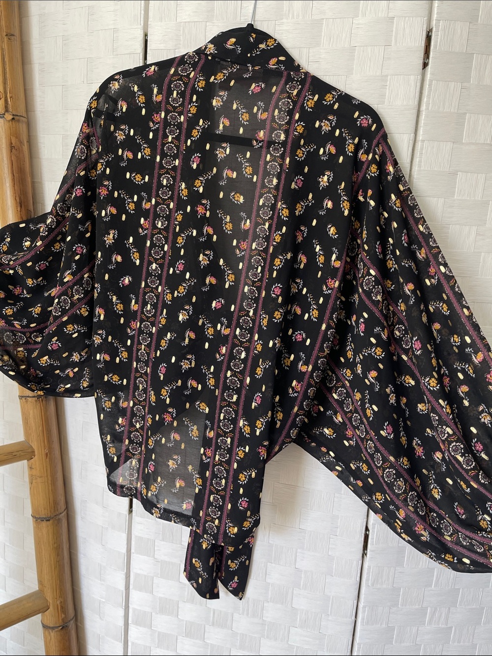 Willow Root Chiffon Metallic Wide Kimono Top✨ - Picture 8 of 12